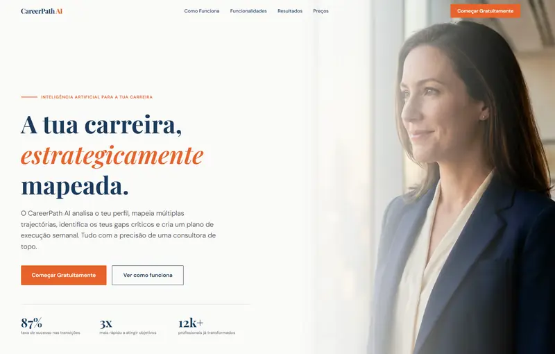 Página inicial do website CareerPath AI